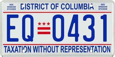 DC license plate EQ0431