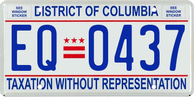 DC license plate EQ0437