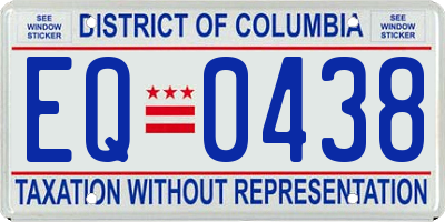 DC license plate EQ0438