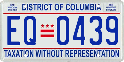 DC license plate EQ0439