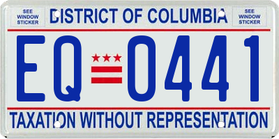 DC license plate EQ0441