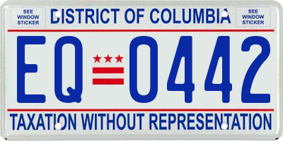 DC license plate EQ0442