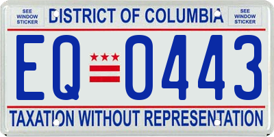 DC license plate EQ0443