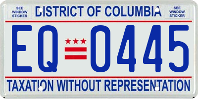 DC license plate EQ0445
