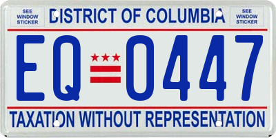DC license plate EQ0447