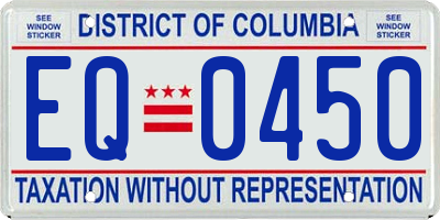 DC license plate EQ0450