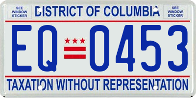 DC license plate EQ0453