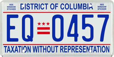 DC license plate EQ0457