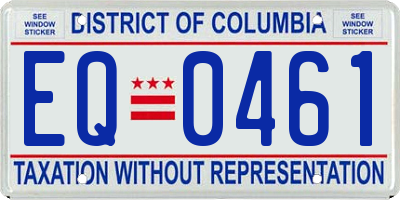 DC license plate EQ0461