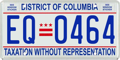 DC license plate EQ0464