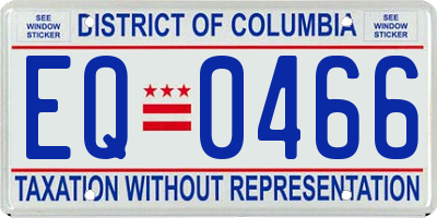 DC license plate EQ0466