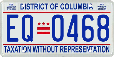 DC license plate EQ0468