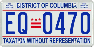 DC license plate EQ0470