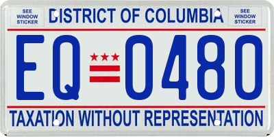 DC license plate EQ0480