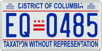 DC license plate EQ0485