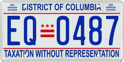 DC license plate EQ0487