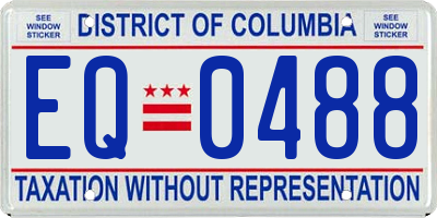 DC license plate EQ0488