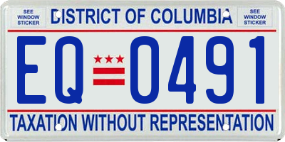 DC license plate EQ0491