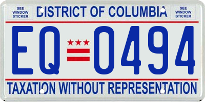 DC license plate EQ0494