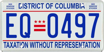 DC license plate EQ0497