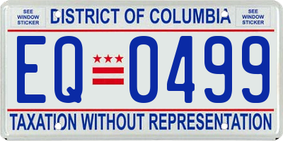 DC license plate EQ0499