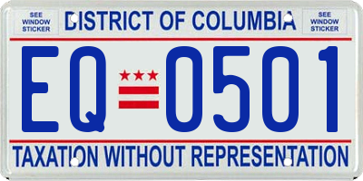 DC license plate EQ0501