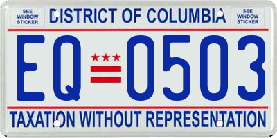 DC license plate EQ0503