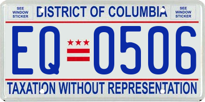 DC license plate EQ0506