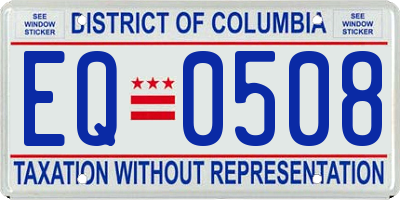 DC license plate EQ0508
