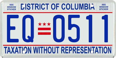 DC license plate EQ0511
