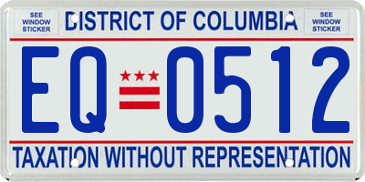 DC license plate EQ0512
