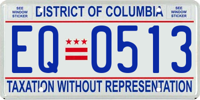 DC license plate EQ0513