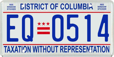 DC license plate EQ0514