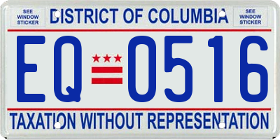 DC license plate EQ0516