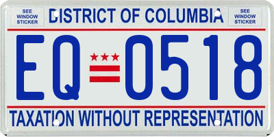 DC license plate EQ0518