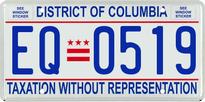 DC license plate EQ0519