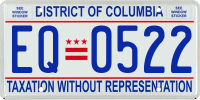 DC license plate EQ0522