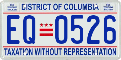 DC license plate EQ0526