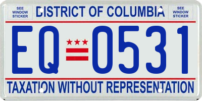 DC license plate EQ0531