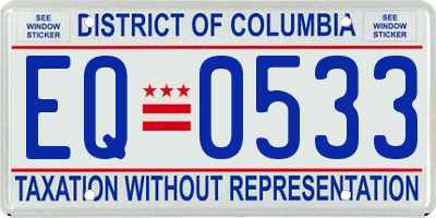 DC license plate EQ0533
