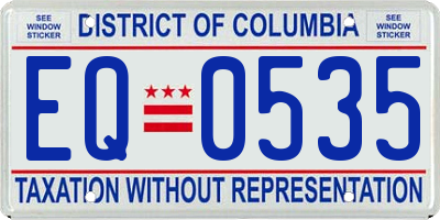 DC license plate EQ0535