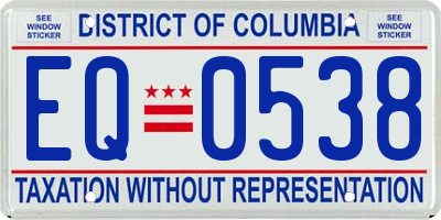 DC license plate EQ0538
