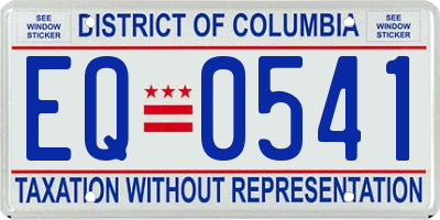 DC license plate EQ0541