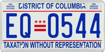 DC license plate EQ0544