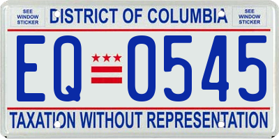 DC license plate EQ0545