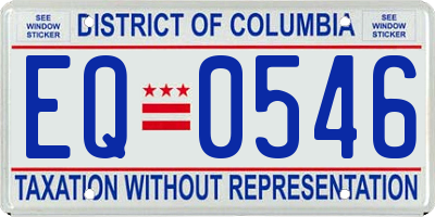 DC license plate EQ0546
