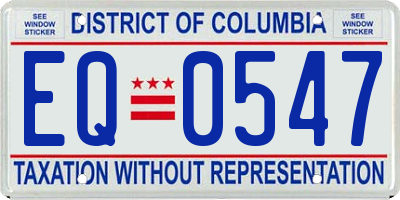 DC license plate EQ0547