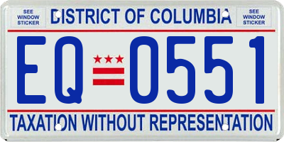 DC license plate EQ0551