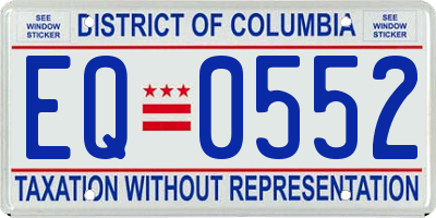 DC license plate EQ0552