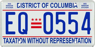 DC license plate EQ0554